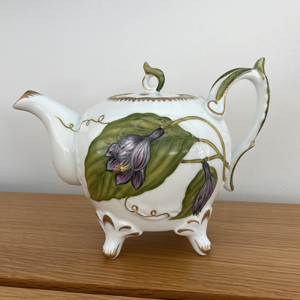 NWOT Anna Weatherley Rare Butterfly and Flower Handpainted 3 Piece Tea Set - Picture 11 of 17